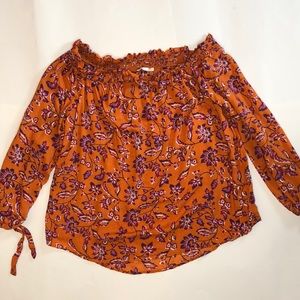 Beachlunchlounge Floral Off The Shoulder Top-M